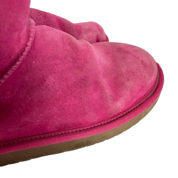 UGG KOOLABURRA ANDRA Short Pink Genuine Leather Suede Boots Bow Girls Shoes sz 3 - Picture 4 of 16